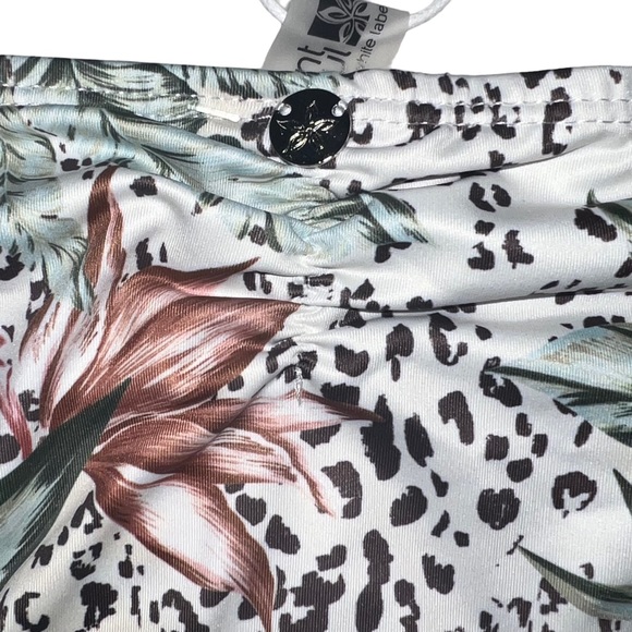 NEW Quint Soul Floral Leopard Mid Rise Lilly Cinched Bikini Bottoms Womens Sz M - Picture 4 of 6
